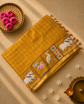 Tussar Saree with Zari checks and Embroidery