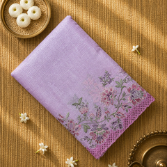Pink Linen Tissue Saree with Cutwork and Embroidery