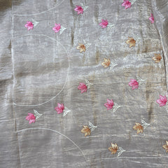 Crush Tissue Saree with Embroidery