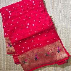 Bandhani Saree with Pithani Border