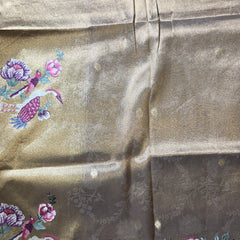 Pure Kore Tissue Saree with Petit Point Embroidery
