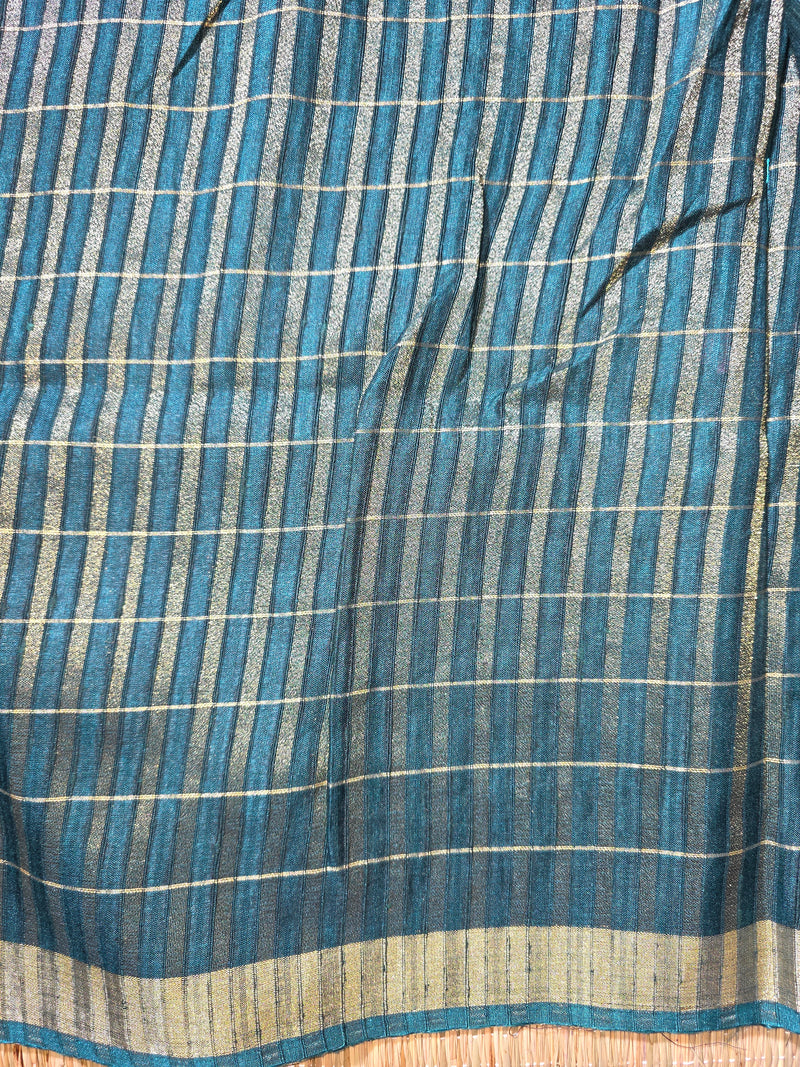 Pure Handloom Tussar Saree with Petit Point Embroidery all over