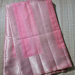 Tussar Saree with Vertical Zari Weaving and Rich Pallu