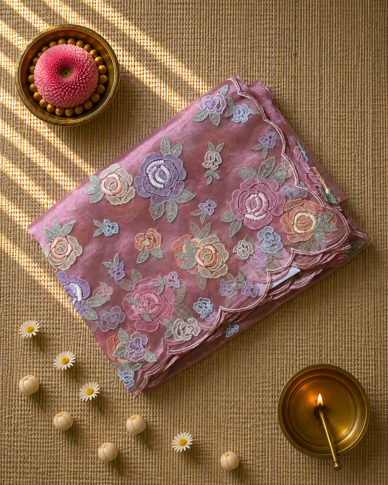 Organza Tissue Saree with Pretty Florals