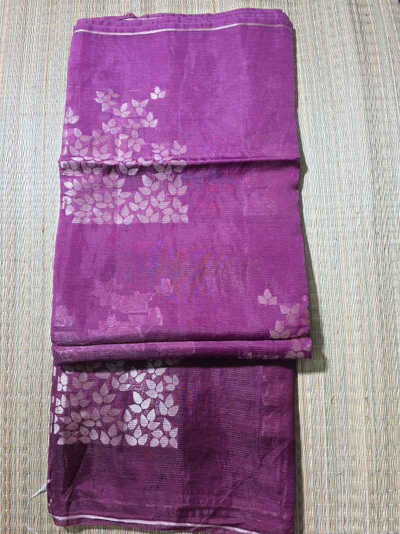 Ombre Shaded Paper Silk Saree with woven motifs