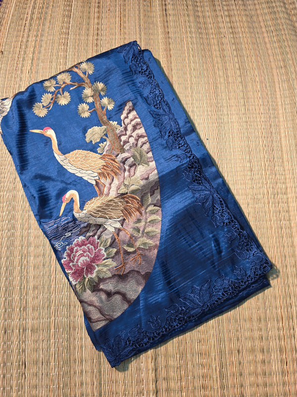 Pure Raw Silk Saree with Embroidery