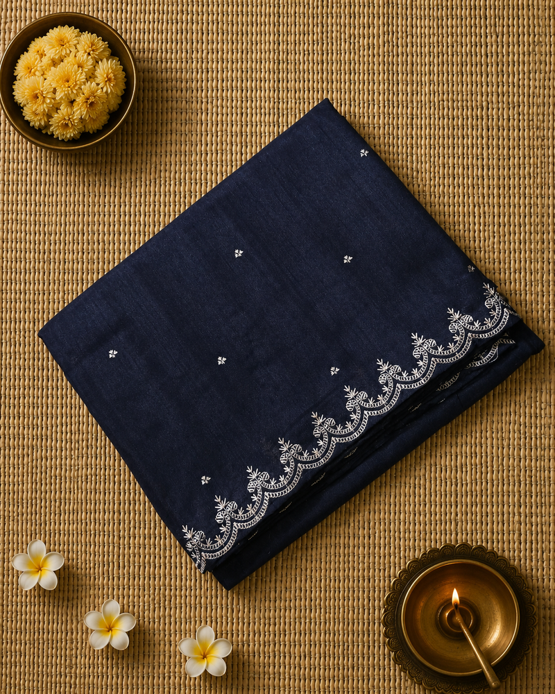 Tussar Silk Saree with Classic Embroidery