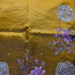 Pure Raw Silk Saree with Cutwork and Embroidery