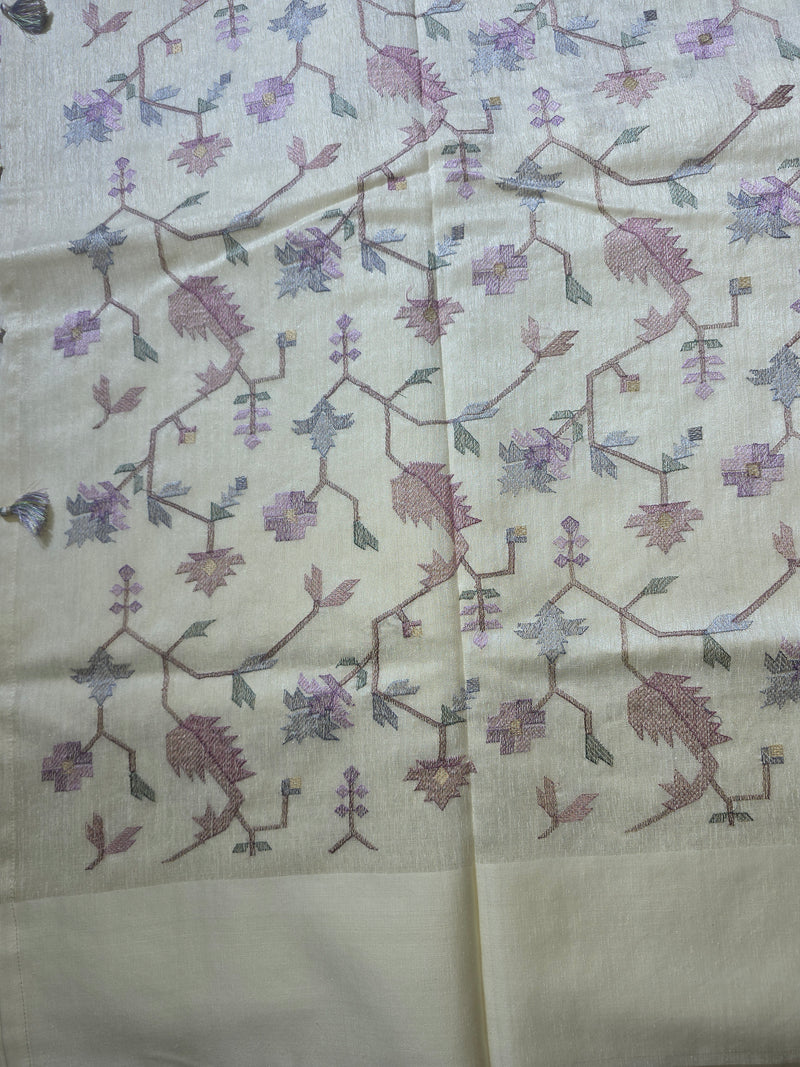 Tussar Saree with Intricate Embroidery