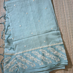 Tussar Linen Saree with Embroidery