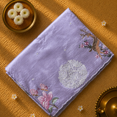 Pure Raw Silk Saree with Cutwork and Embroidery