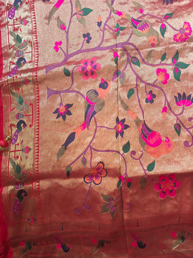 Bandhani Saree with Pithani Border