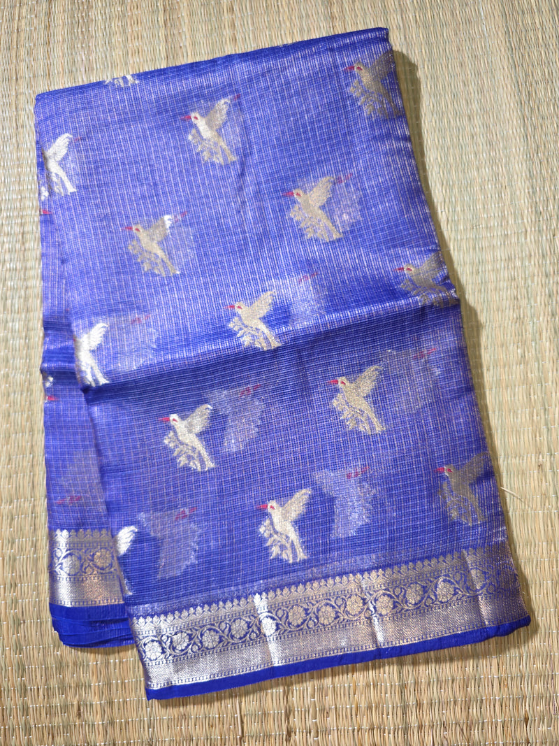 Pure Kota Doria Saree with Bird Motifs