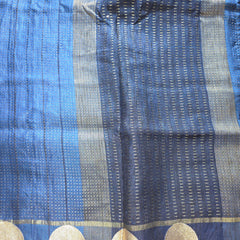 Pure Tussar Silk Saree with Zari Weaving and Embroidery