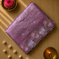 Banarasi Crush Tissue Saree with Floral Border