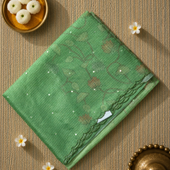 Shaded Kota Silk Saree with Mirror Work and Kalamkar Blouse