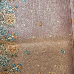 Kota Tissue Saree with Sona Rupa Zari and Scallop Border