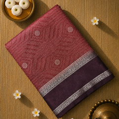 Premium Semi Mysore Crepe Saree with Thread Weaving and Rich Pallu