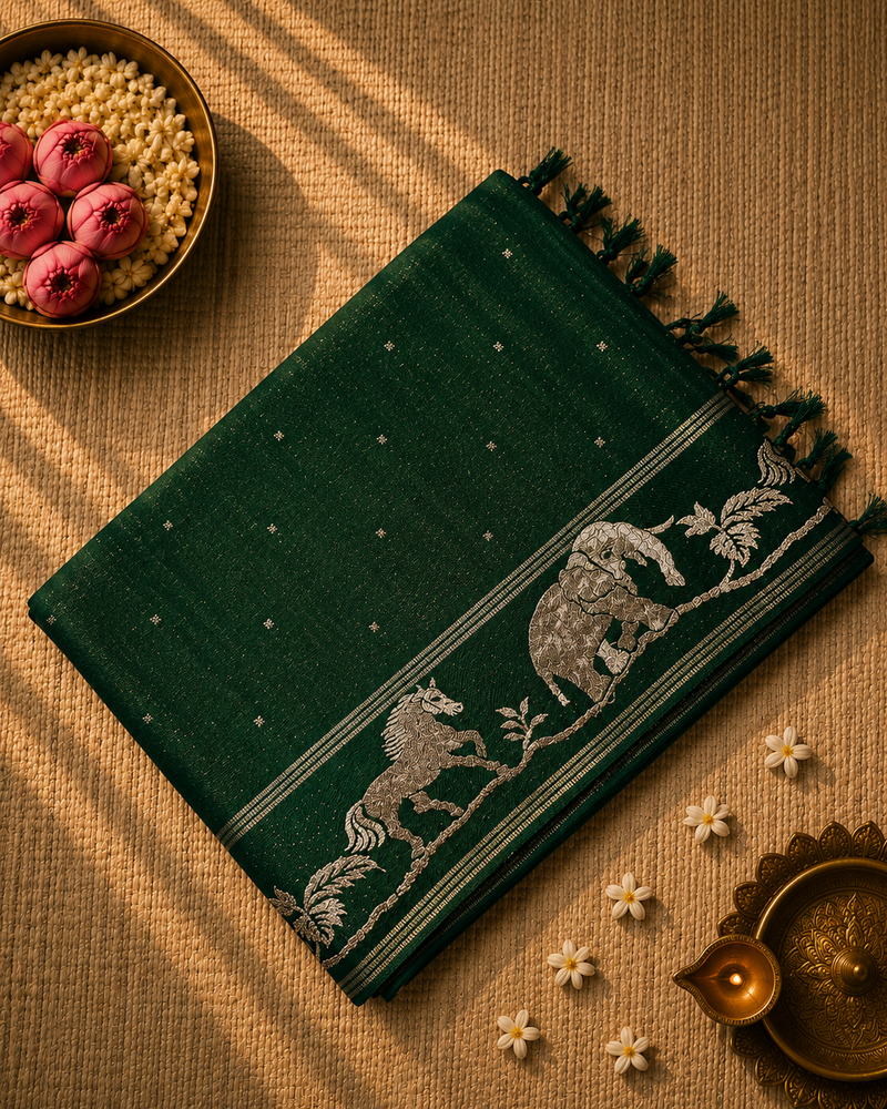 Tussar Silk Saree with Embroidery