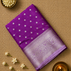 Banarasi Chinon Gorgette Saree with Contrast Blouse