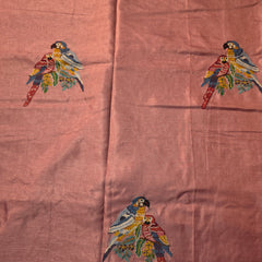 Tussar Silk Saree with Zari Checks and Embroidery