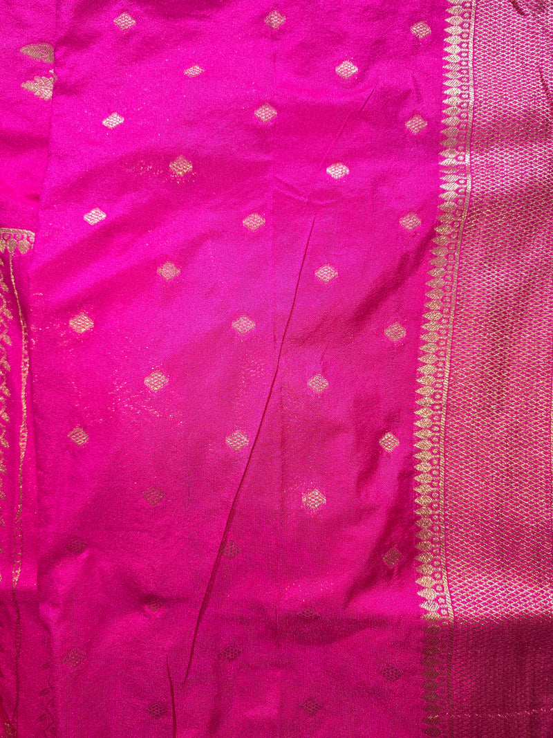 Premium Semi Mysore Crepe with Woven Meena Butis and Rich Pallu