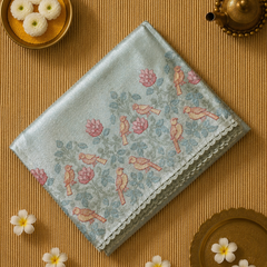 Kota Tissue Saree with Cross Stich Embroidery