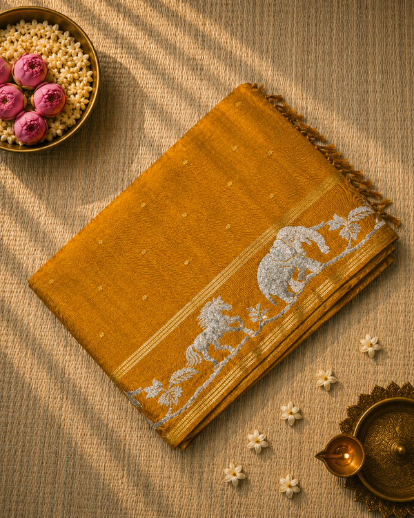 Tussar Silk Saree with Embroidery