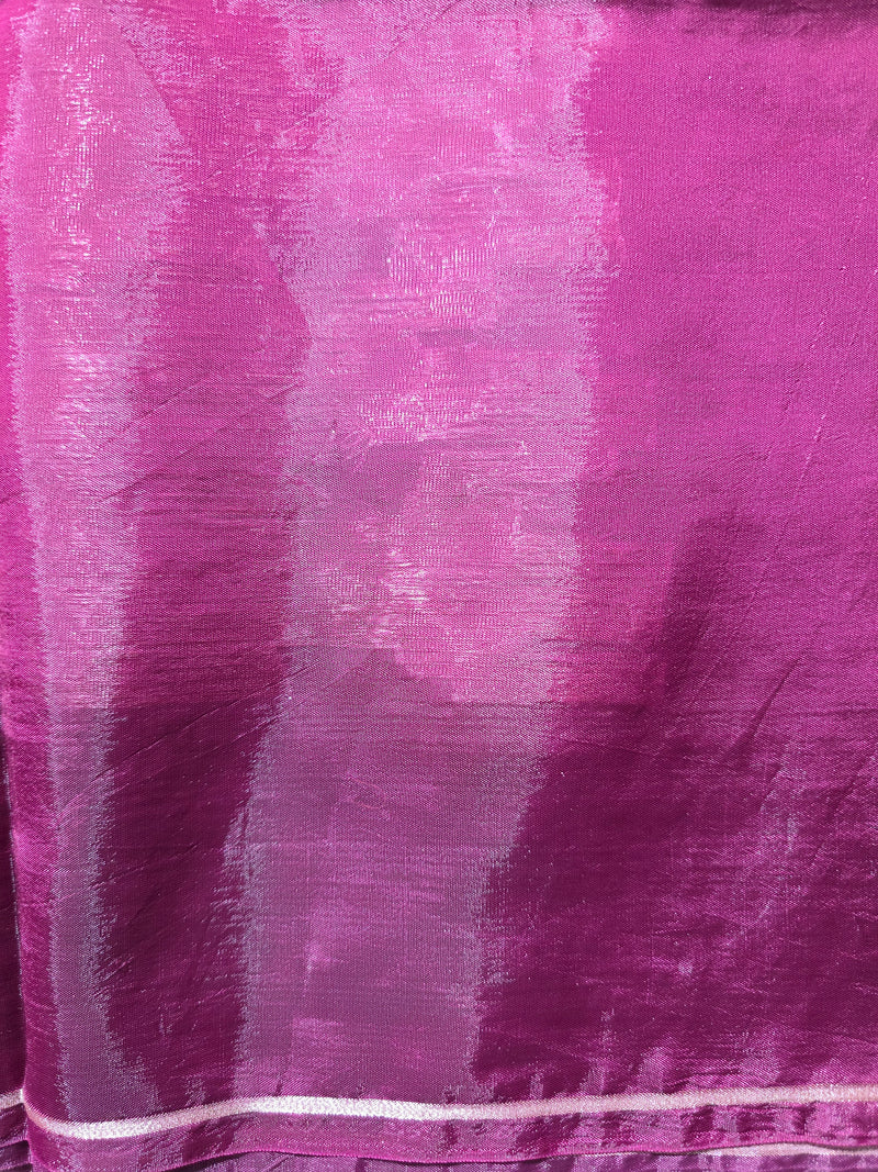 Ombre Shaded Paper Silk Saree with woven motifs