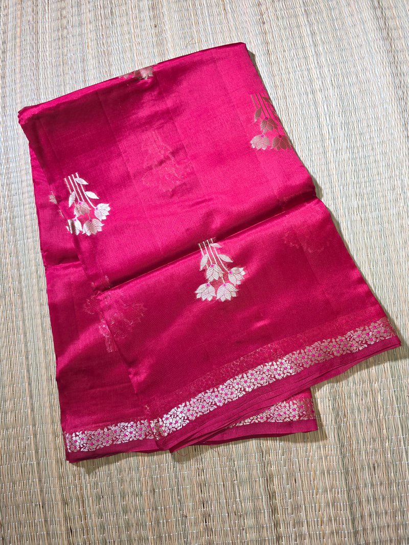 Pure Raw Green Mango Saree with Rich Pallu