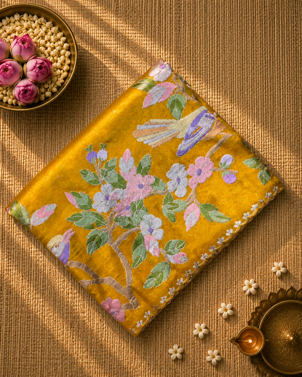 Pure TIssue Saree with Embroidery