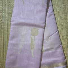 Linen Zari Saree with Tulips