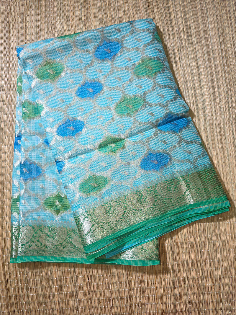 Pure Kota Doria Saree in Rangkat Weaving
