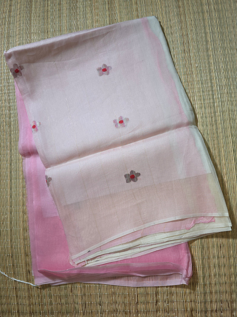 Pure Organza Handloom Dual Shaded Saree