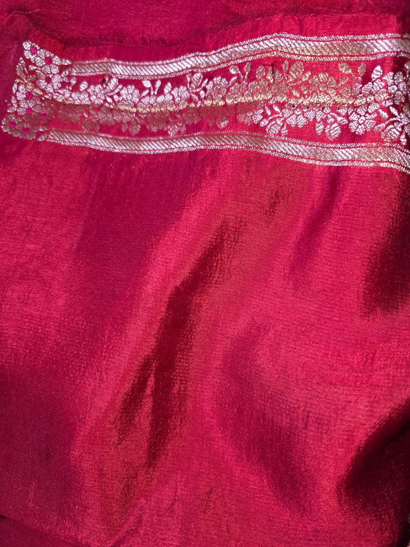 Pure Raw Green Mango Saree with Rich Pallu