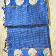 Pure Tussar Silk Saree with Zari Weaving and Embroidery