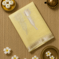 Linen Zari Saree with Tulips