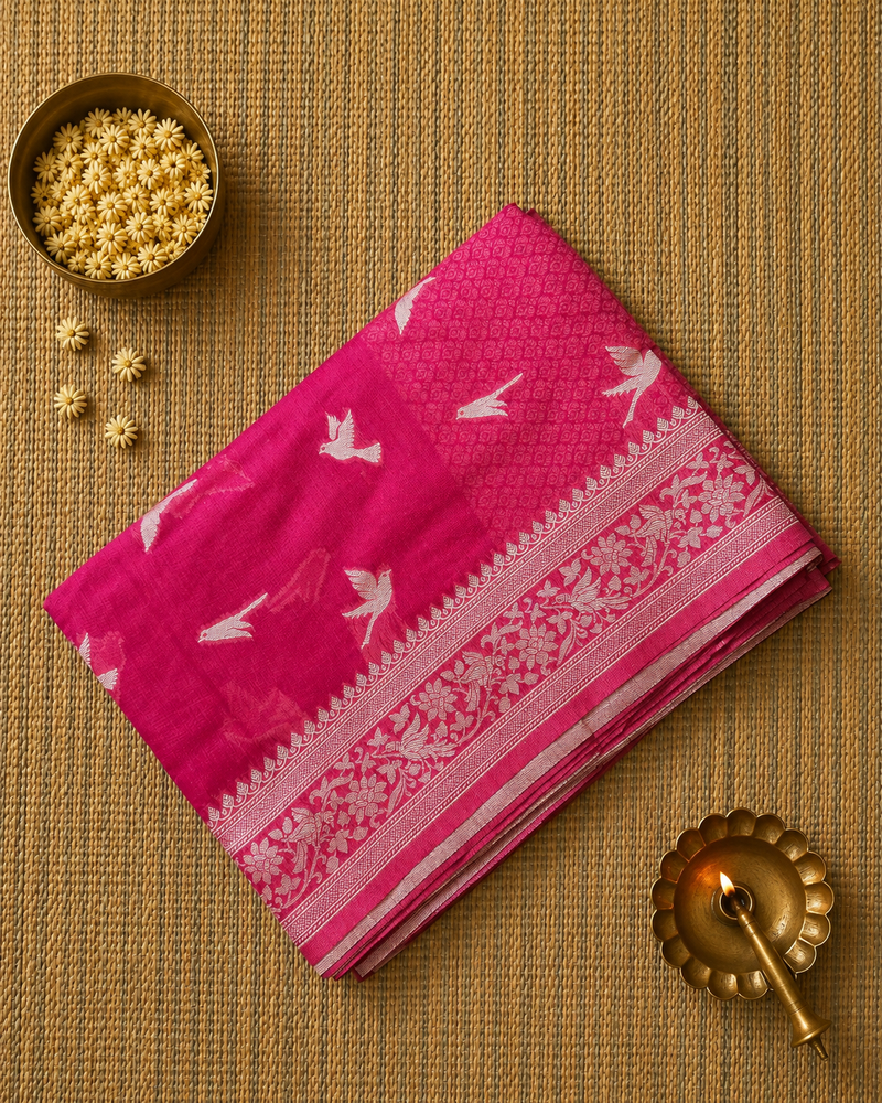 Pure Muslin Cotton Jamdani Saree with Rich Pallu
