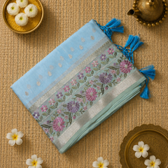 Kota Tissue Saree with Embroidery and All over Butis