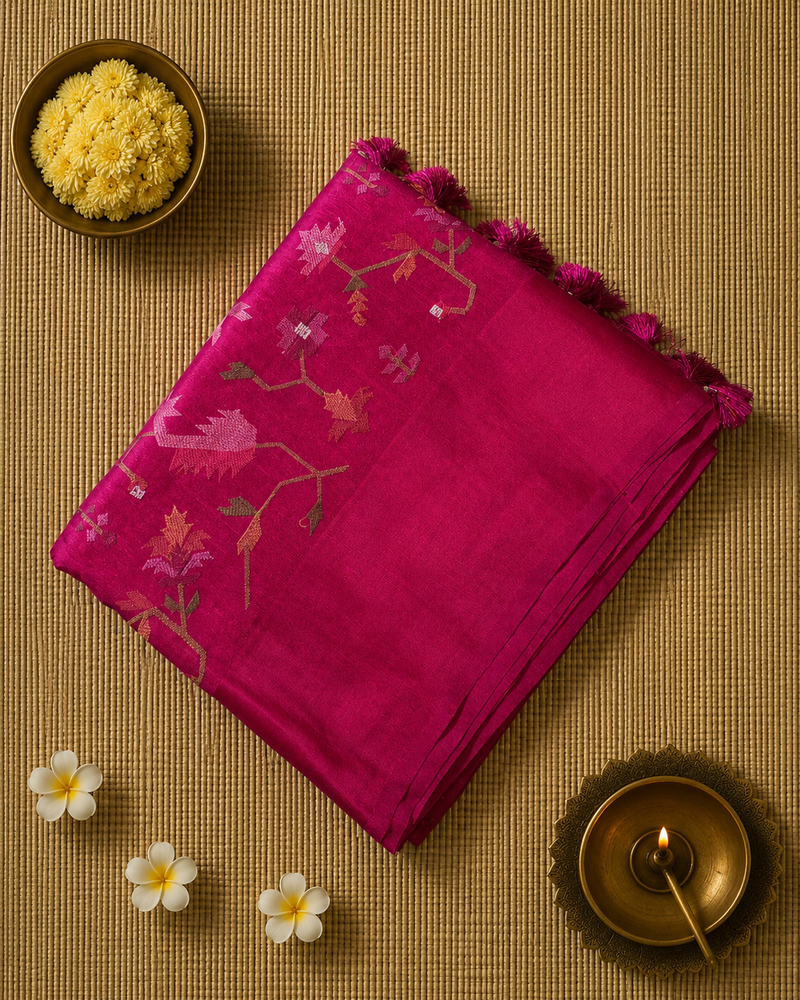 Tussar Saree with Intricate Embroidery