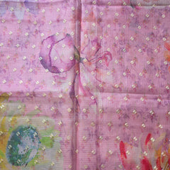 Kota Silk Saree with Digital Print and Embroidery
