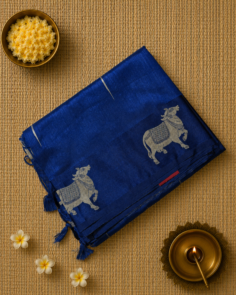 Tussar Silk Saree with Beautiful Pichwai Border and Pallu