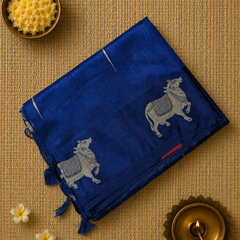 Tussar Silk Saree with Beautiful Pichwai Border and Pallu