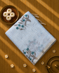 Linen Zari Saree in Checks and Floral Embroidery with Plain Blouse