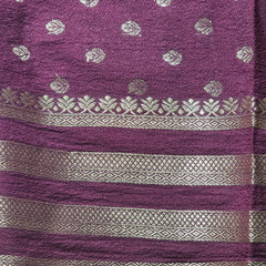 Premium Semi Mysore Crepe Saree with Vintage Checks and Rich Pallu