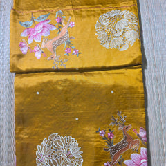 Pure Raw Silk Saree with Cutwork and Embroidery