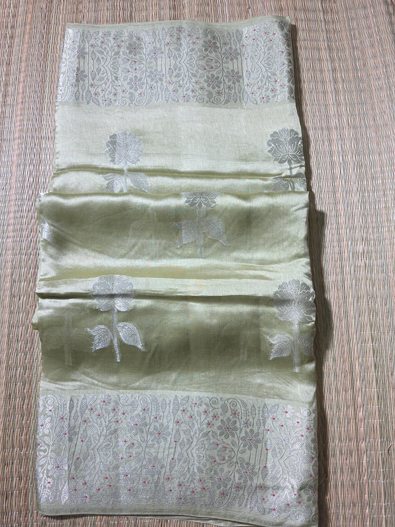 Raw Mango Saree with woven motifs
