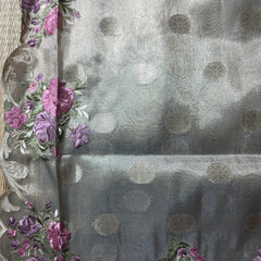 Banarasi Tissue Saree with Scallop Border