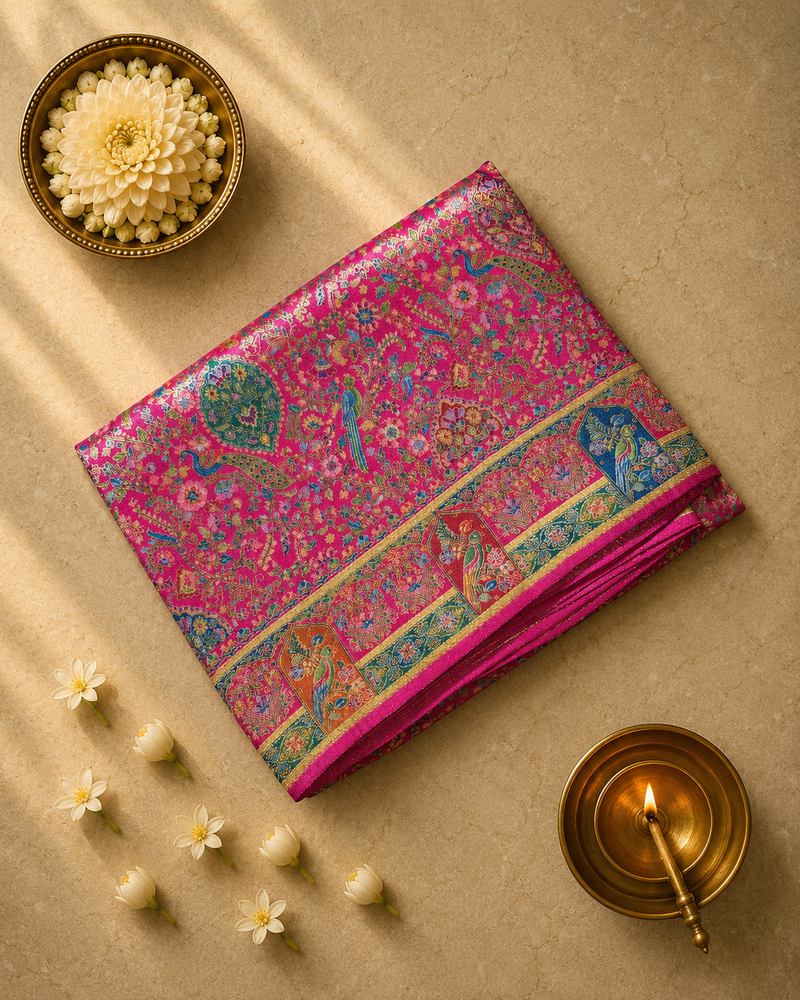 Pure Crepe Saree with Stunning Brocade Weaving