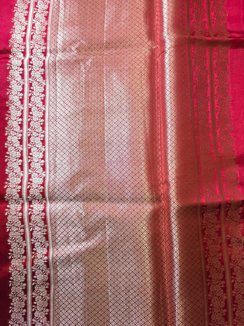 Pure Raw Green Mango Saree with Rich Pallu